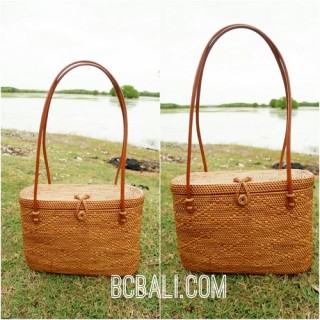 straw grass ata handwoven handmade handbag oval fashion handmade